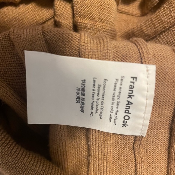 Tobacco ribbed collared merino sweater - Picture 6 of 8